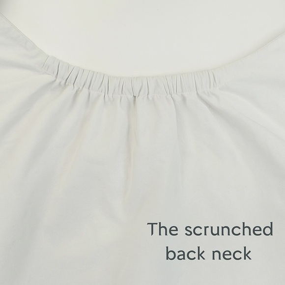 Korean-Inspired Wide Neck Button Crop Top | White | Size S | Minimalist - Picture 5 of 7
